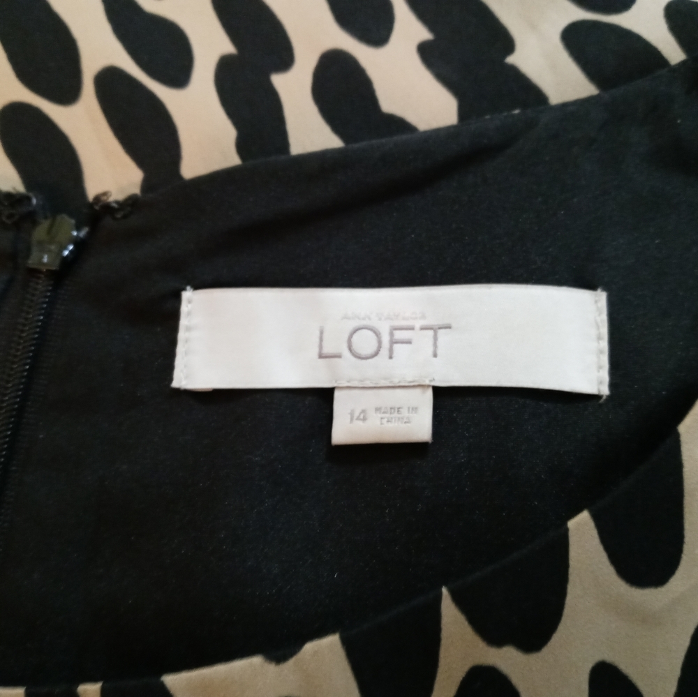 Ann Taylor Loft Animal Print Shift Dress sz. 14 - Picture 3 of 4
